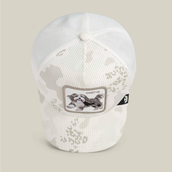 Goorin bros. Bestie Dog Embroidered Cream Cap. Bestie Camo trucker hat - Picture 5 of 9